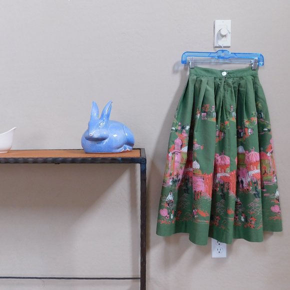 MCM Millworth Arabian Casbah 1950s midcentury novelty border print circle skirt - Picture 14 of 16